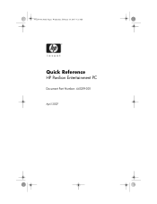 HP Dv6225us HP Pavilion Entertainment PC - Quick Reference Guide