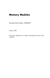 HP Nc8430 Memory Modules - Windows Vista