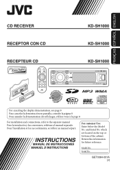 JVC KD SH1000 Instructions