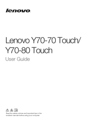 Lenovo Y70-70 Touch User Guide - Lenovo Y70-70 Touch