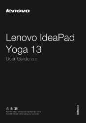 Lenovo Yoga 13 Laptop User Guide V2.0 - IdeaPad Yoga 13