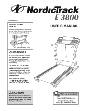 NordicTrack E 3800 Treadmill English Manual