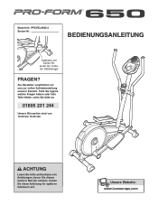 ProForm 650 Elliptical German Manual