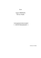 Acer Aspire M5802 Service Guide