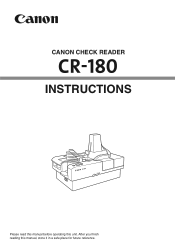 Canon imageFORMULA CR-180 CR-180 Instruction Manual