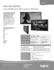 NEC P701 P401 : SB-L007KK spec brochure