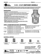 InSinkErator Model SS-150 Specifications