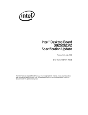 Intel D925XECV2 D925XECV2 Desktop Board Specification Update