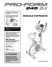 ProForm 245 Zlx Bike Italian Manual
