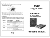 Pyle PLBASS10 PLBASS10 Manual 1