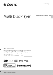 Sony MEX-DV1700U Operating Instructions