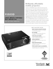 ViewSonic PJ503D PJ503D Specification Sheet
