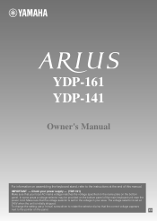 Yamaha YDP-161 Owner's Manual