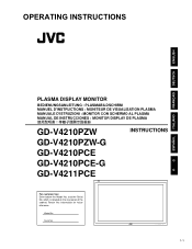 JVC GD-V4211PCE Operating Instructions