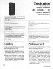 Panasonic SB-CSS80 SBT100 User Guide