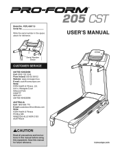 ProForm 205 Cst Treadmill Uk Manual