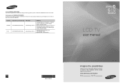 Samsung LN40B610A5F User Manual (user Manual) (ver.1.0) (English, Spanish)