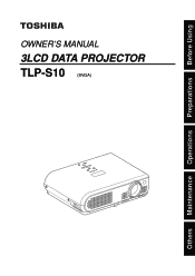 Toshiba TLP-S10U Mobile Projector TLP-S10U Users Guide