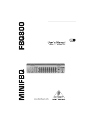 Behringer MINIFBQ FBQ800 Manual
