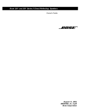 Bose 201 V CHERRY Owners Guide