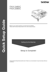 Brother International FAX2480C Quick Setup Guide - English