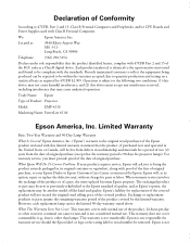 Epson 6110i Warranty Statement
