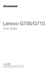 Lenovo G710 User Guide - Lenovo G700, G710 (Windows 8.1 Preloaded)