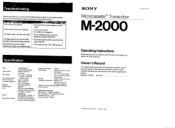 Sony M-2000A Operating Instructions
