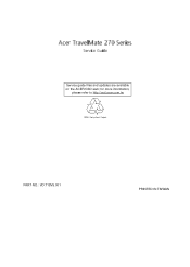 Acer TravelMate 270 TravelMate 270 Service Guide