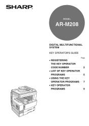 Sharp AR-M208 AR-M208 Key Operator's Guide