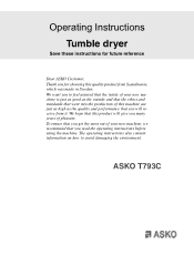 Asko T793C User manual Use & Care Guide Asko T793C EN