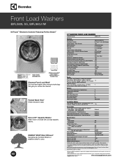 Electrolux EIFLS60LT Product Specifications Sheet (English)