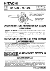 Hitachi RB18DLP4 Instruction Manual
