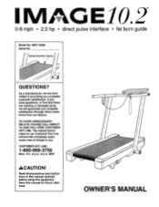 Image Fitness 10.2 Treadmill Owners Manual