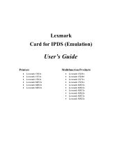 Lexmark MX321 Card for IPDS: IPDS Emulation Users Guide 5th ed.