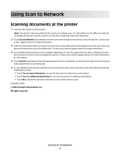 Lexmark X925 Scan to Network User's Guide