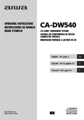 AIWA CA-DW540 Operating Instructions