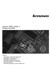 Lenovo J105 (Slovenian) Quick reference guide