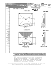 Sony KLV-S15G10 Dimensions Diagrams