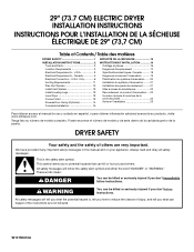 Whirlpool WED5200VQ Installation Instructions