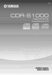 Yamaha CDR-S1000 Owner's Manual
