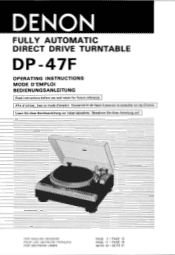 Denon DP-47F Operating Instructions