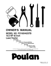 Poulan PO165H42STB User Manual