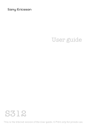 Sony Ericsson S312 User Guide