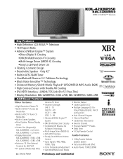 Sony KDL-32XBR950 Key Features & specifications