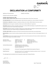 Garmin DriveTrack 70LMT ?Declaration of Conformity