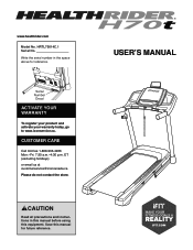 HealthRider H70t Treadmill English Manual