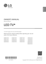 LG 75NANO90UPA Owners Manual