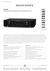 Marantz PM6006 Product information Sheet