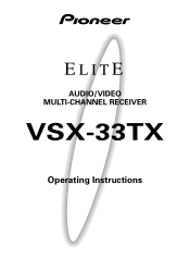 Pioneer VSX-33TX Owner's Manual